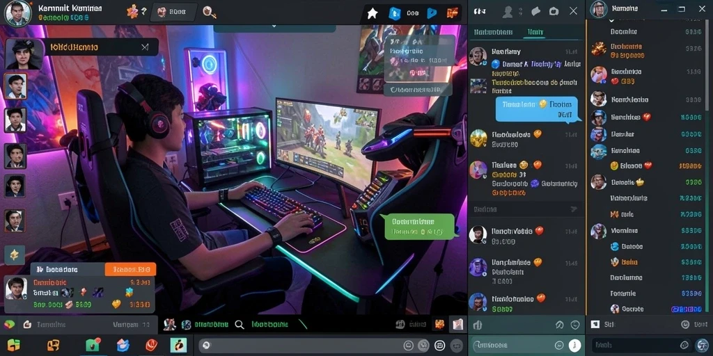 Menampilkan karakter utama dalam aksi di dunia game.